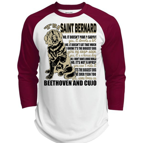 It Is A Saint Bernard T Shirt, I Love My Dog T Shirt, Awesome T-Shirts  (Polyester Game Baseball Jersey)