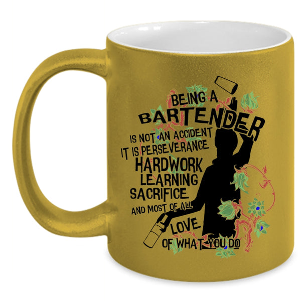 Cute Bartender Coffee Mug, Being A Bartender Is Not An Accident Accent Mug
