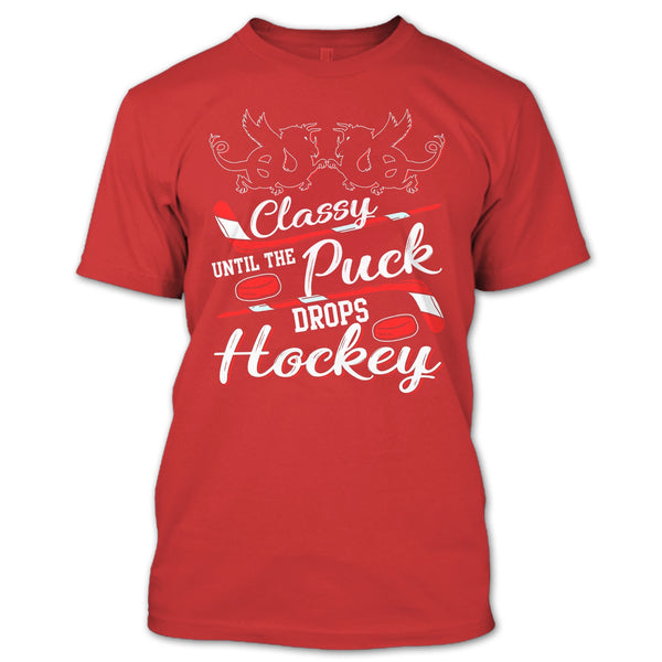 Classy Until The Puck Drops Hockey T Shirt, Merry Christmas T Shirt