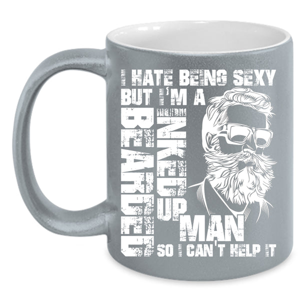 I'm A Bearded Inked Up Man Coffee Mug, Cool Gift For My Husband Coffee Cup