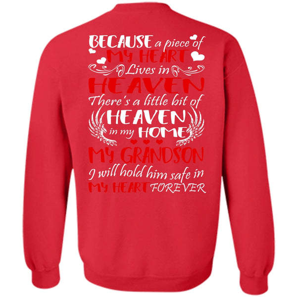 My Heart Lives In Heaven T Shirt, I Love Grandson Sweatshirt