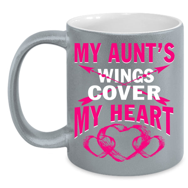 My Aunt's Wings Cover My Heart Coffee Mug, Cute Aunt Coffee Cup