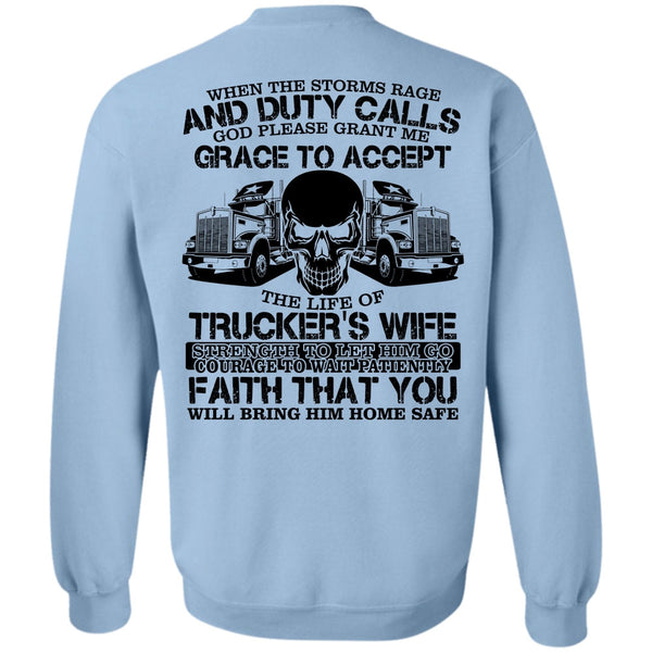 I Love Trucking T Shirt, The Life Of Trucker's Wife Sweatshirt