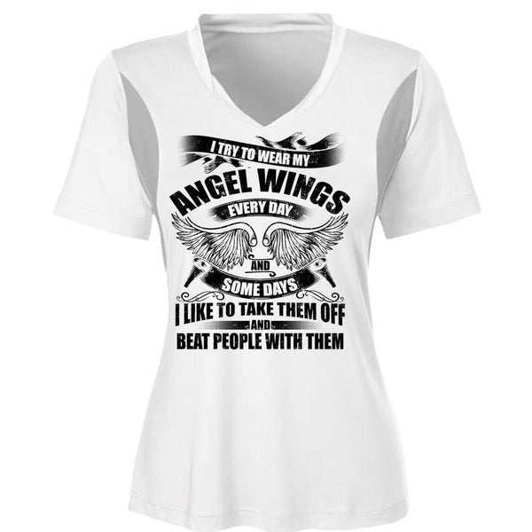 I Try To Wear My Angel Wings T Shirt, My Love T Shirt, Awesome T-Shirts