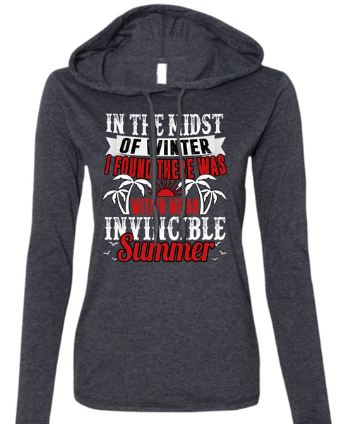 Me An Invincible Summer T Shirt, Being A Fisher T Shirt (Anvil Ladies Ringspun Hooded)