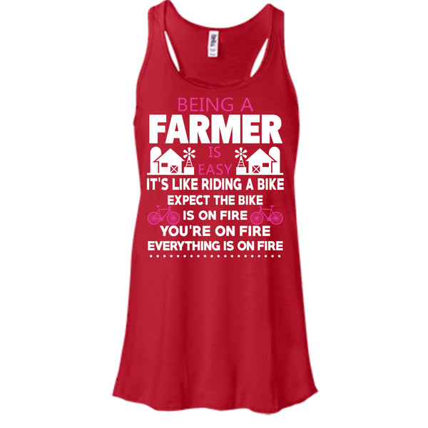 Being A Farmer Is Easy T Shirt, It's Like Riding A Bike T Shirt, Cool T Shirt