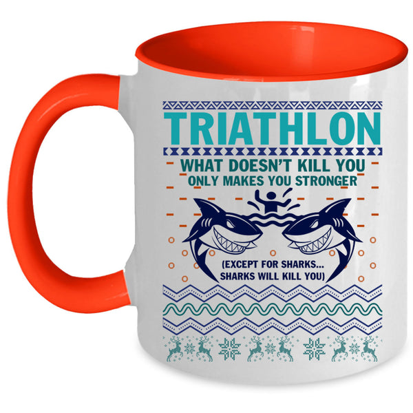 Christmas Gift For Triathlon Coffee Mug, Triathlon Accent Mug