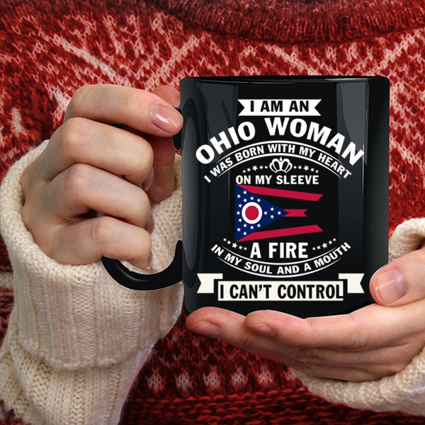 I Am An Ohio Woman Coffee Mug, Ohio Flag Coffee Cup