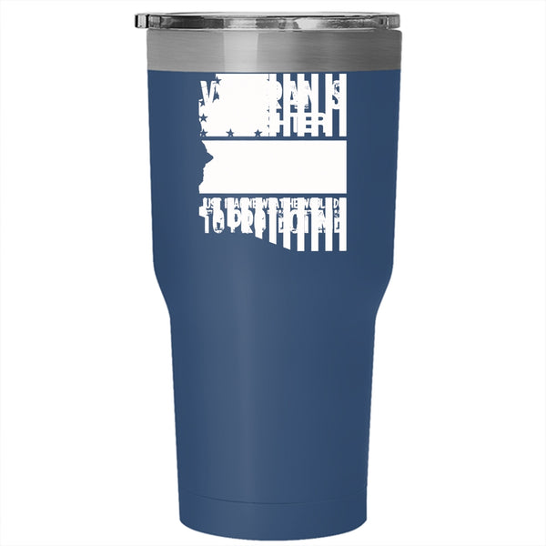 Veteran's Daughter Tumbler 30 oz Stainless Steel, My Dad Protect Me Travel Mug