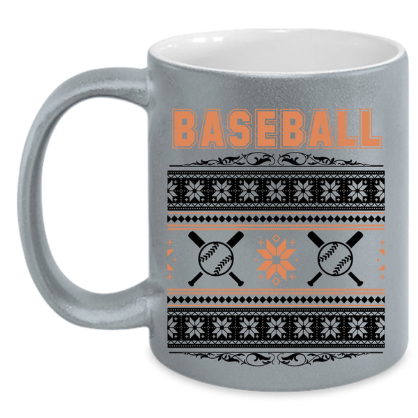 Christmas Humor  Coffee Mug, Baseball Accent Mug