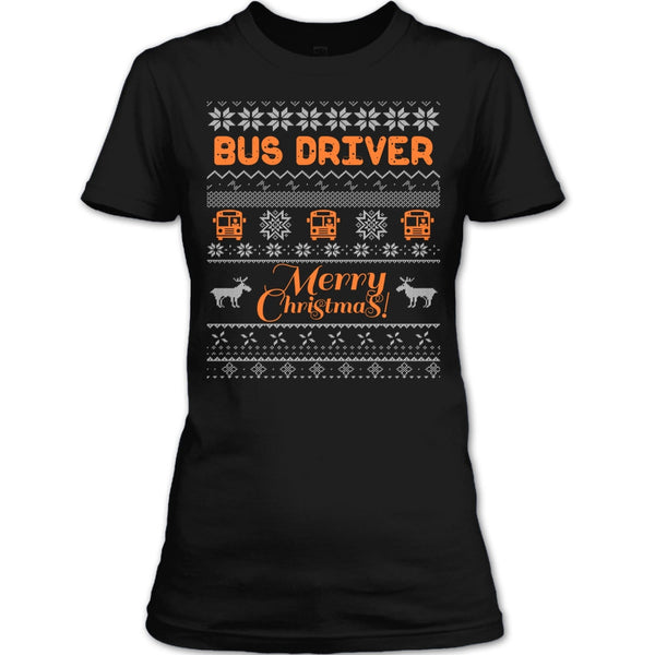 Bus Driver Merry Christmas T Shirt, Coolest Bus Driver T Shirt