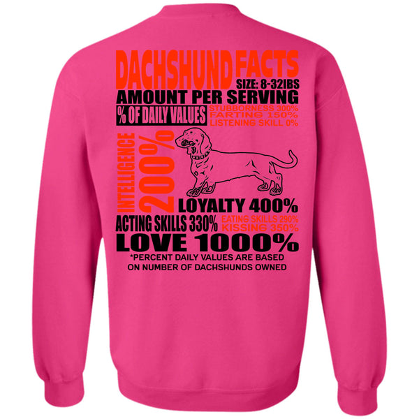 I Love Dachshund T Shirt, Dachshund Facts Sweatshirt