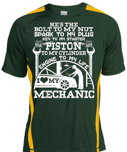 Engine To My Life T Shirt, I Love My Mechanic T Shirt, Cool Shirt