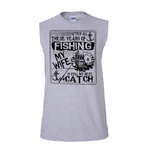 After All These Years Of Fishing T Shirt, Coolest Fishing Tank Top (Men's Cotton Sleeveless)