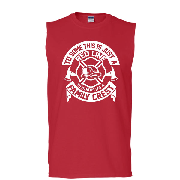 This Is Just A Red Line T Shirt, To Others It's A Family Crest T Shirt, Cool T Shirt (Men's Cotton Sleeveless)