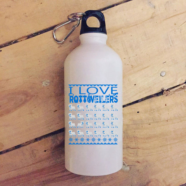 I Love Rottweilers 20 oz Stainless Steel Bottle,Christmas Gift For Dog Lovers Outdoor Sports Water Bottle