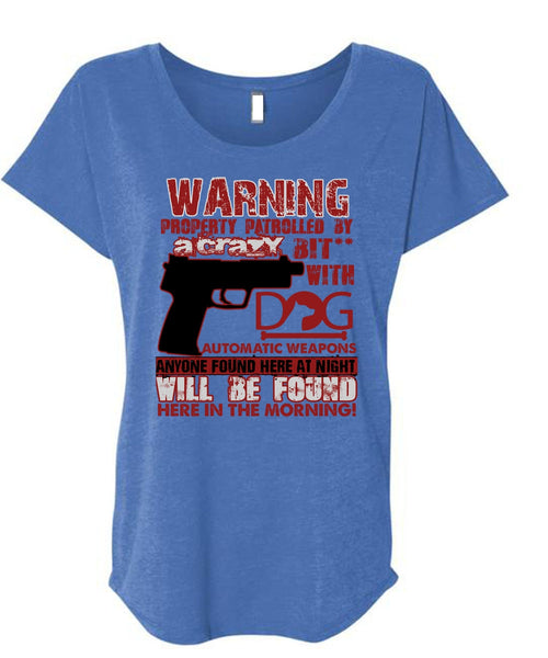 Dog Automatic Weapons T Shirt, Being A Veteran T Shirt, Cool Shirt (Ladies' Triblend Dolman Sleeve)