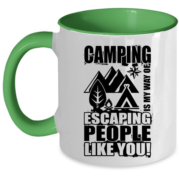Funny Camping Coffee Mug, Camping Is My Way Of Escaping Accent Mug