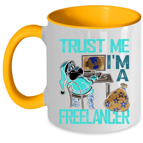 Cool Christmas Coffee Mug, I'm A Freelancer Accent Mug