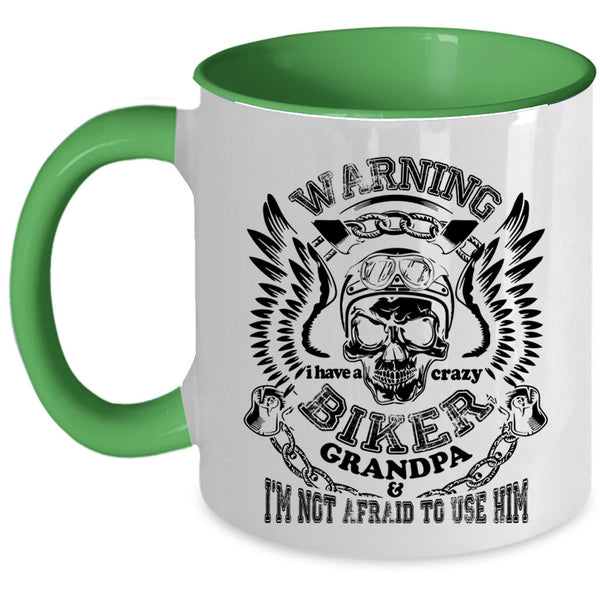 Crazy Biker Grandpa Coffee Mug, I have A Crazy Biker Grandpa Accent Mug
