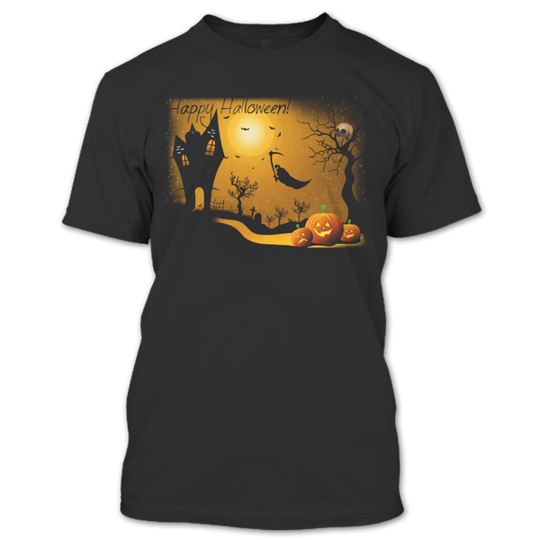 A black t-shirt with the shopify logo