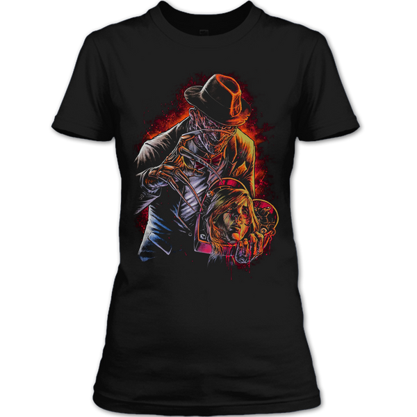 A black t-shirt with the shopify logo