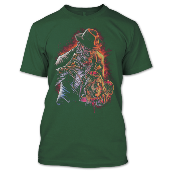 A black t-shirt with the shopify logo