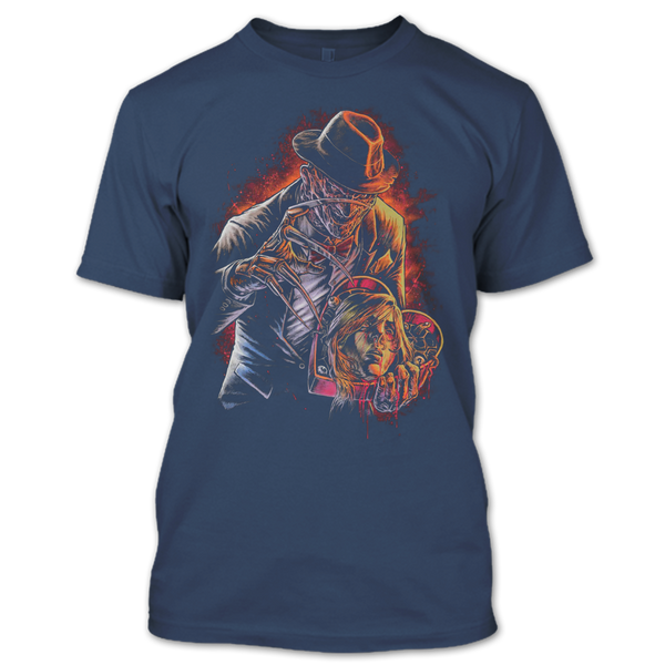 A black t-shirt with the shopify logo