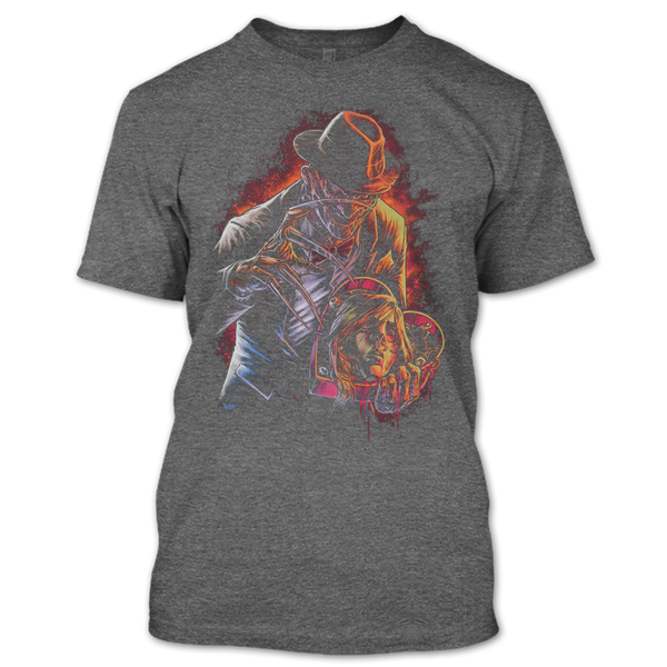 A black t-shirt with the shopify logo