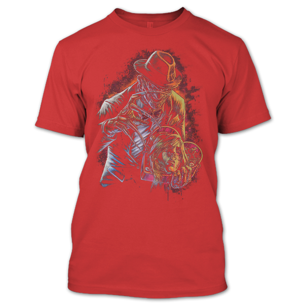 A black t-shirt with the shopify logo