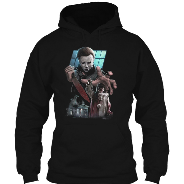 A black t-shirt with the shopify logo