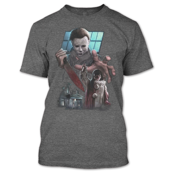 A black t-shirt with the shopify logo