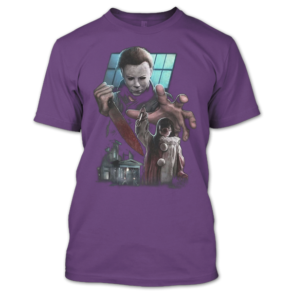 A black t-shirt with the shopify logo