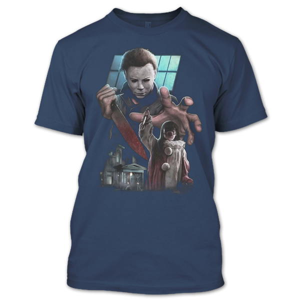 A black t-shirt with the shopify logo