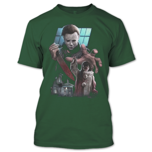 A black t-shirt with the shopify logo