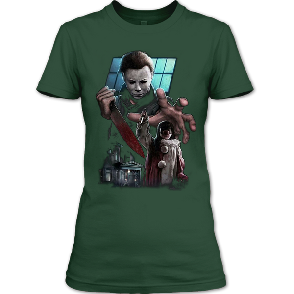 A black t-shirt with the shopify logo