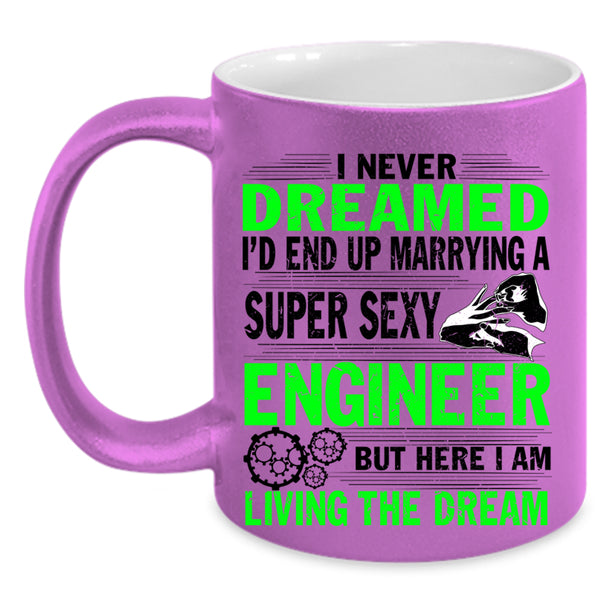 Just Married Coffee Mug, I'd End Up Marrying An Engineer Accent Mug
