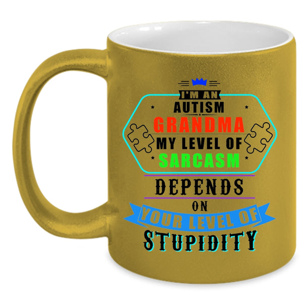Cute Autism Grandma Coffee Mug, I'm An Autism Grandma Accent Mug