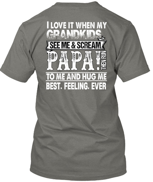 Grandkids See Me And Scream Papa T Shirt, Being A Papa T Shirt