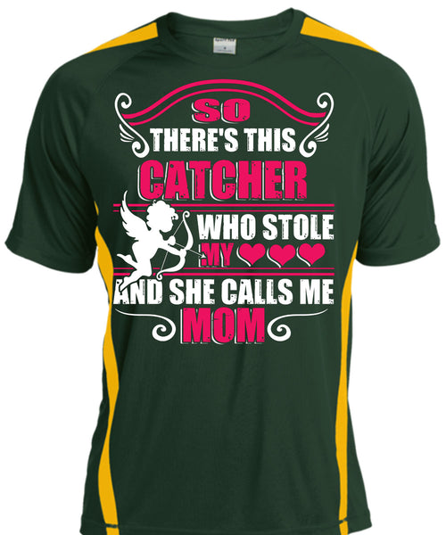 So There's This Catcher Who Stole My Heart T Shirt, She Calls Me Mom T Shirt, Cool Shirt