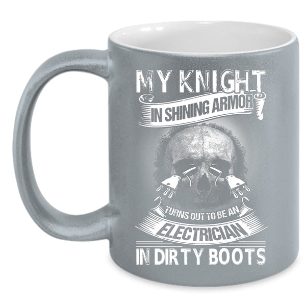 To Be An Electrician In Dirty Boots Coffee Mug, Cool Electricians Coffee Cup