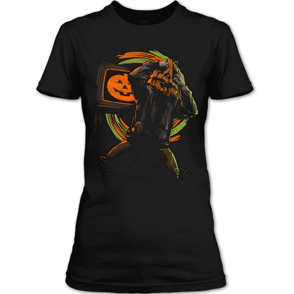 A black t-shirt with the shopify logo