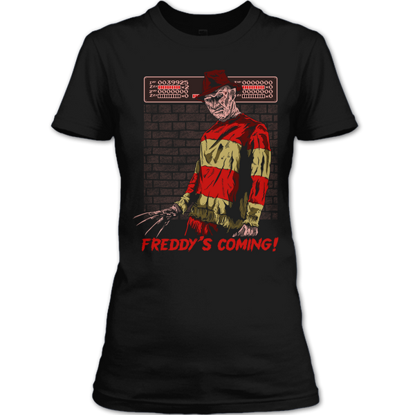 A black t-shirt with the shopify logo