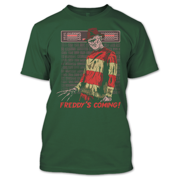 A black t-shirt with the shopify logo