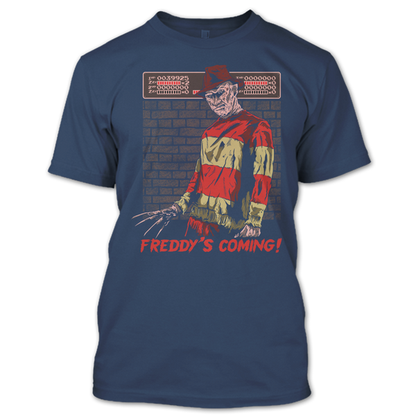 A black t-shirt with the shopify logo