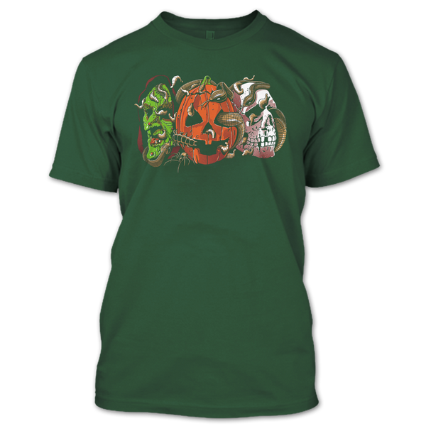 A black t-shirt with the shopify logo