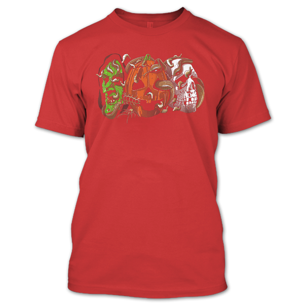 A black t-shirt with the shopify logo