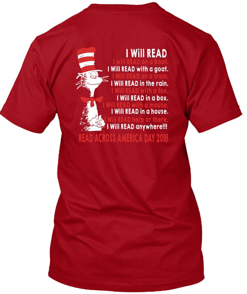 The Cat in the Hat T Shirt, I Will Read With A Mouse T Shirt, I Will Read In A House T Shirt