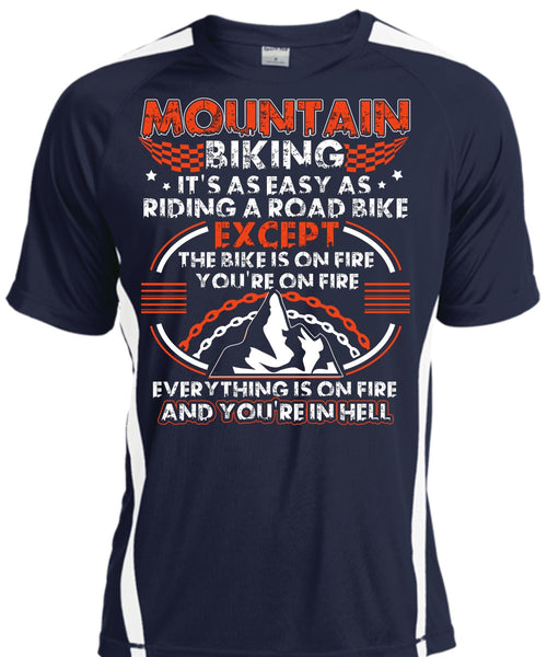 Mountain Biking T Shirt, Riding A Road Bike T Shirt, Cool Shirt