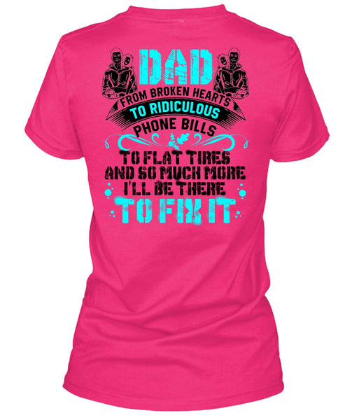 Dad From Broken Heart T Shirt, I Love Dad T Shirt